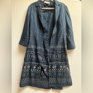 A & K Designs Vintage 2-Piece Duster Jacket & Midi Dress Set Size S